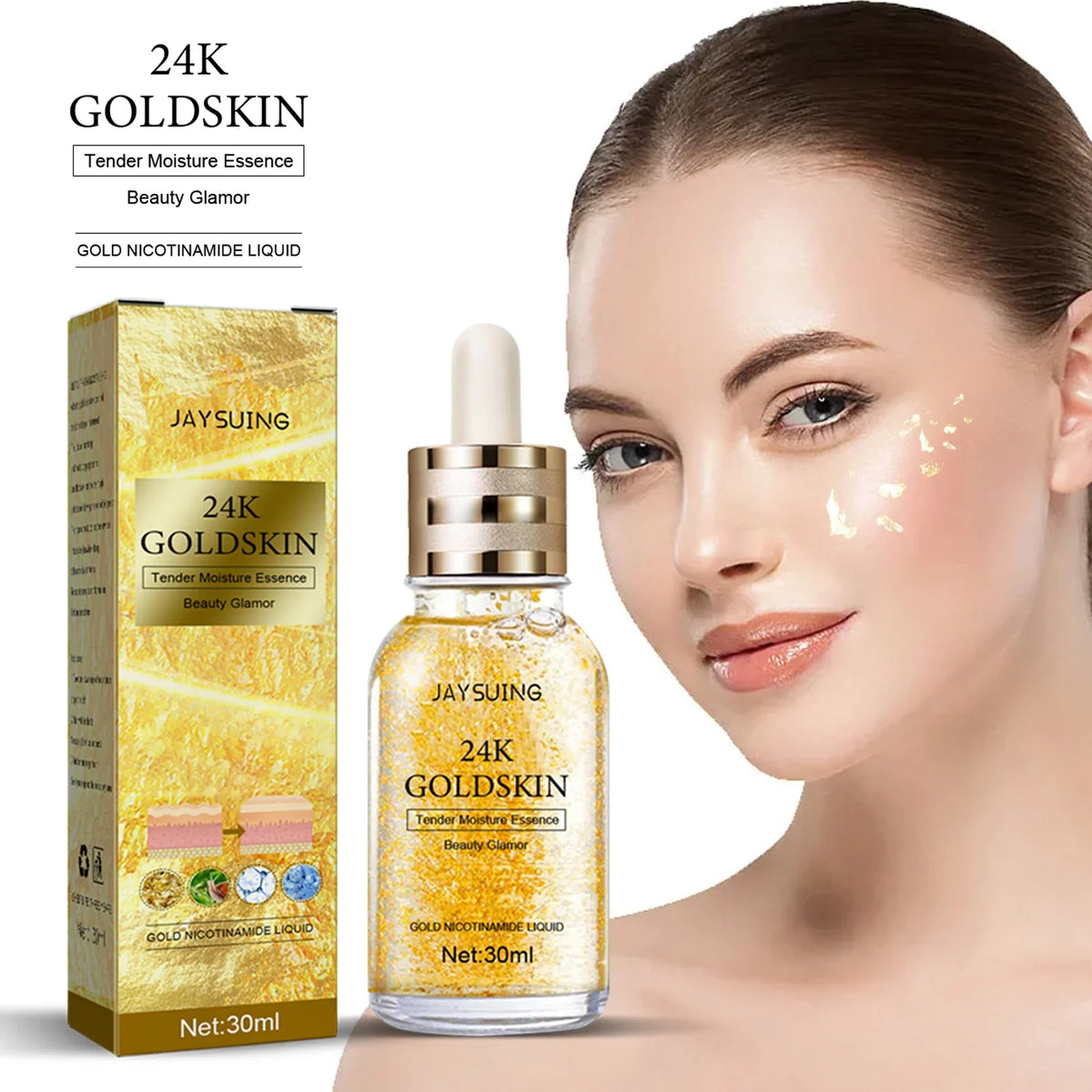 24K Gold Collagen Firming Serum for hydrated glowing and smooth-looking skin