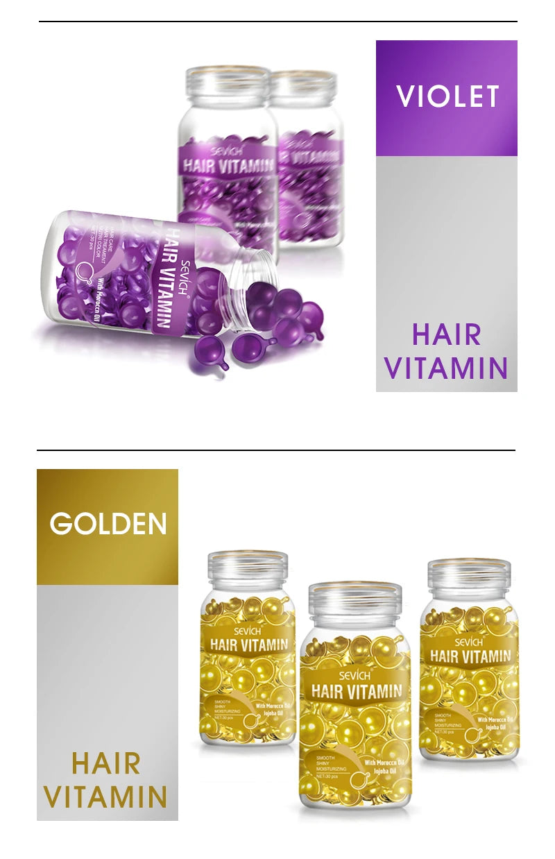 Sevich Smooth Silky Hair Vitamin Capsule Keratin Complex Oil Hair Care Repair Damaged Hair Serum Anti-Loss Moroccan Hair Oil