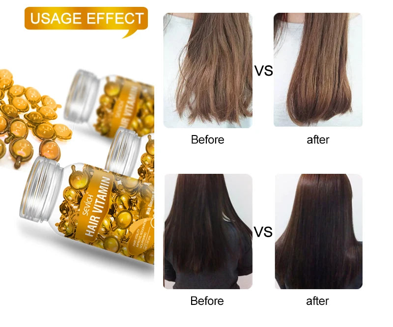 Sevich Smooth Silky Hair Vitamin Capsule Keratin Complex Oil Hair Care Repair Damaged Hair Serum Anti-Loss Moroccan Hair Oil