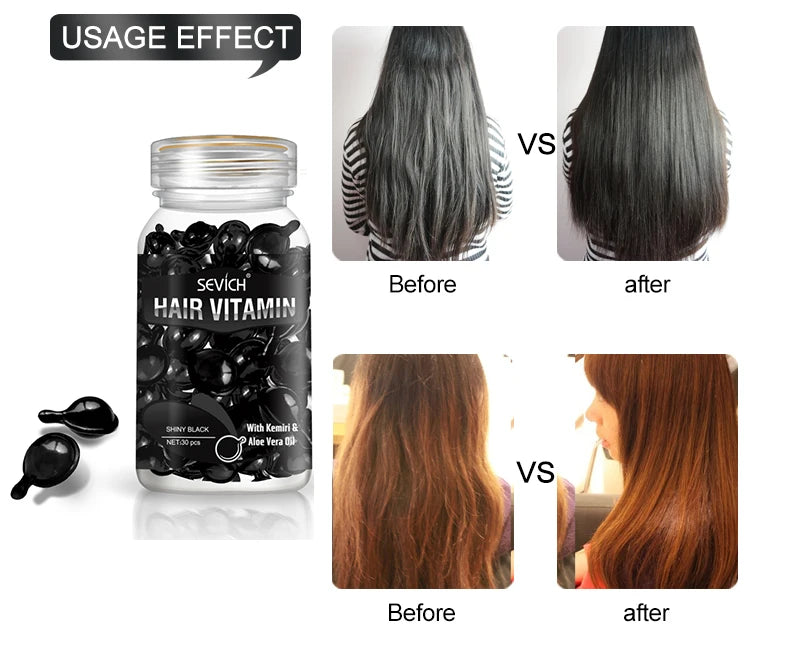 Sevich Smooth Silky Hair Vitamin Capsule Keratin Complex Oil Hair Care Repair Damaged Hair Serum Anti-Loss Moroccan Hair Oil