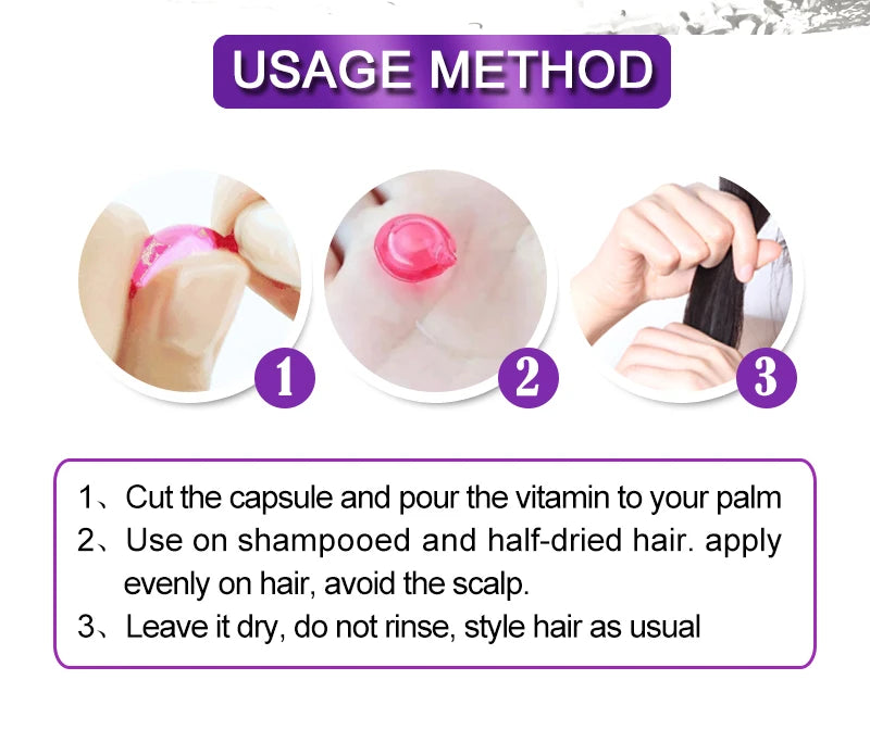 Sevich Smooth Silky Hair Vitamin Capsule Keratin Complex Oil Hair Care Repair Damaged Hair Serum Anti-Loss Moroccan Hair Oil