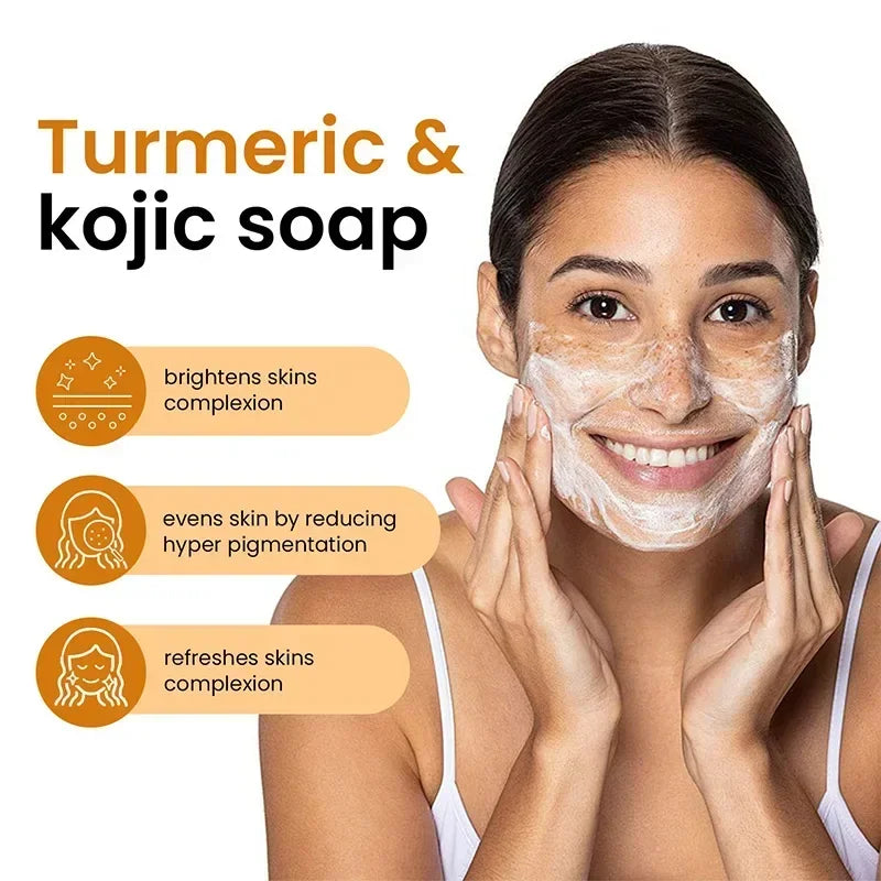 100g Turmeric Kojic Acid Soap with Lemon Granules – Exfoliating Body Scrub Bar for Bright, Smooth-Looking Skin ⭐⭐⭐⭐🌟 4.6 (590 Reviews)