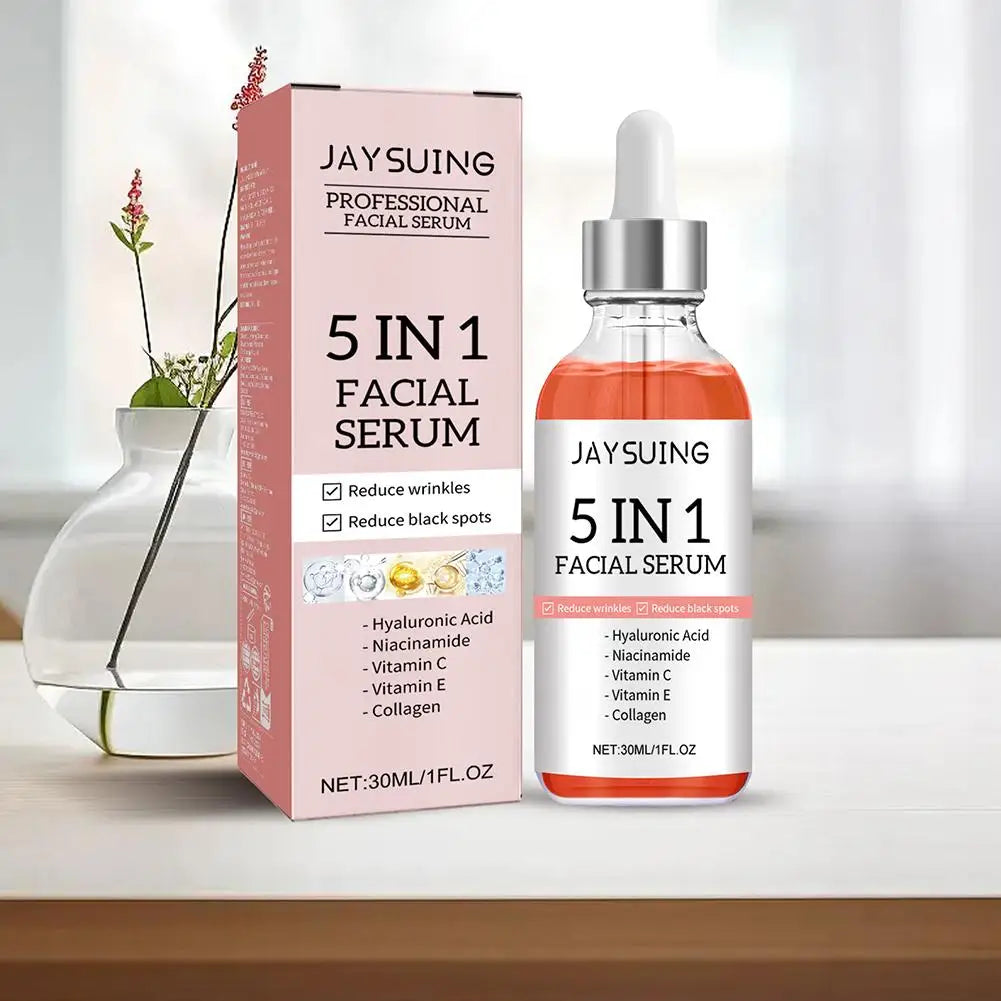 ✨ 5-in-1 Vitamin C & Hyaluronic Acid Face Serum – Hydrating & Brightening Skin Care