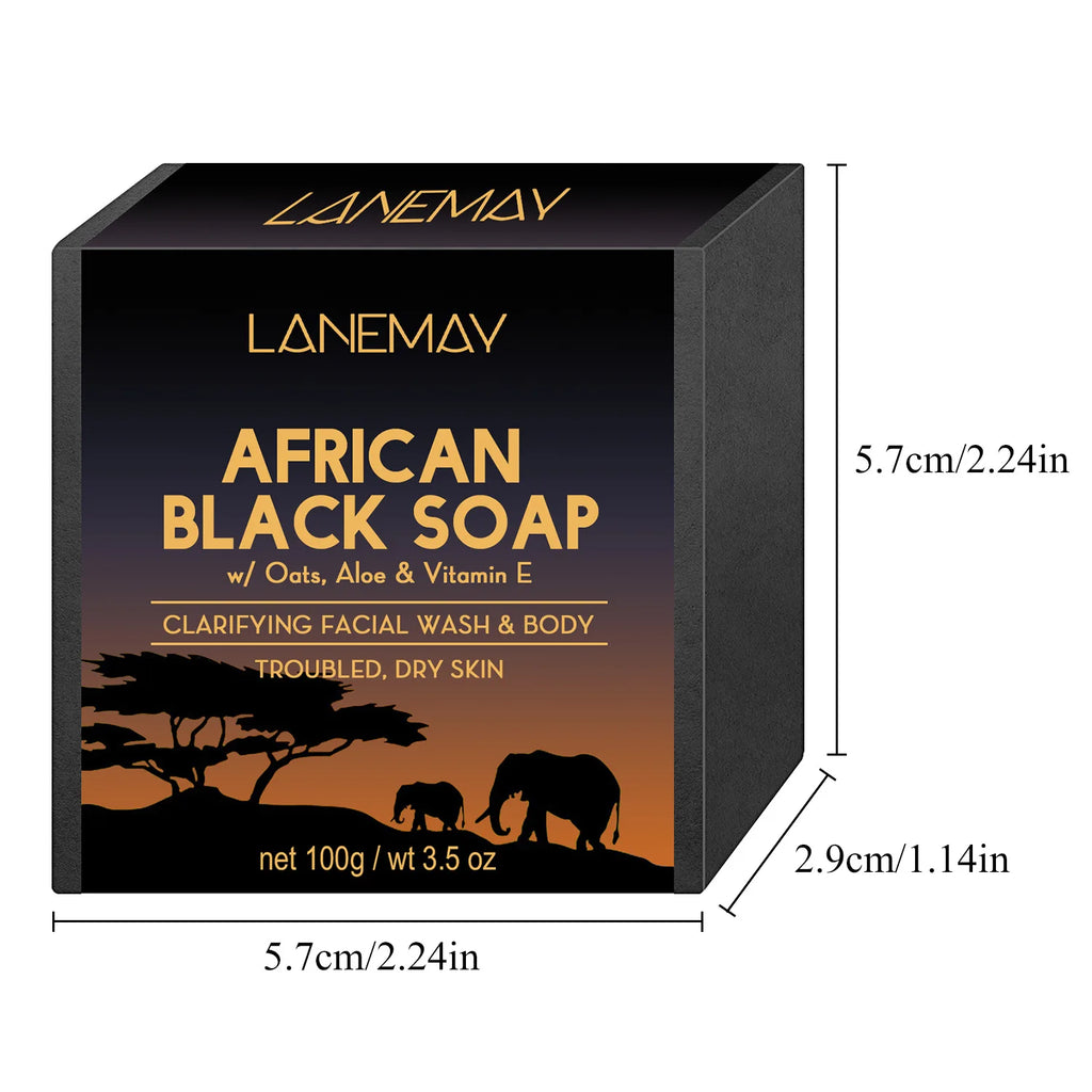 100g AFRICAN BLACK SOAP Shea Butter Bar Moisturizing Acne Treatment Cleanser for Clear Skin Care Deep Cleaning Glowing ⭐⭐⭐⭐🌟 4.9 (352Reviews)
