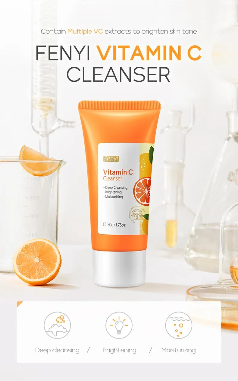 50g Vitamin C Face Cleanser Gentle Foaming Facial Wash Deep Clean Pores Brighten Skin Tone Moisturizing Facial Cleansing ⭐⭐⭐⭐🌟 4.8 (475 Reviews)