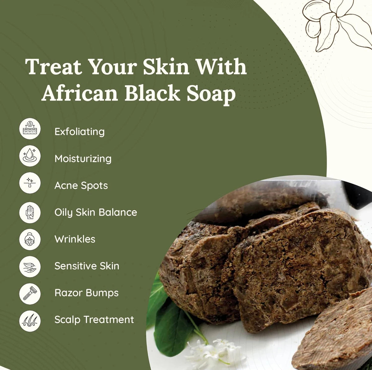 100g AFRICAN BLACK SOAP Shea Butter Bar Moisturizing Acne Treatment Cleanser for Clear Skin Care Deep Cleaning Glowing ⭐⭐⭐⭐🌟 4.9 (352Reviews)