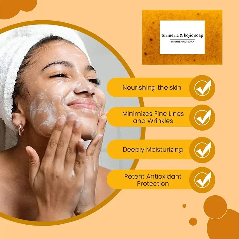 100g Turmeric Kojic Acid Soap with Lemon Granules – Exfoliating Body Scrub Bar for Bright, Smooth-Looking Skin ⭐⭐⭐⭐🌟 4.6 (590 Reviews)