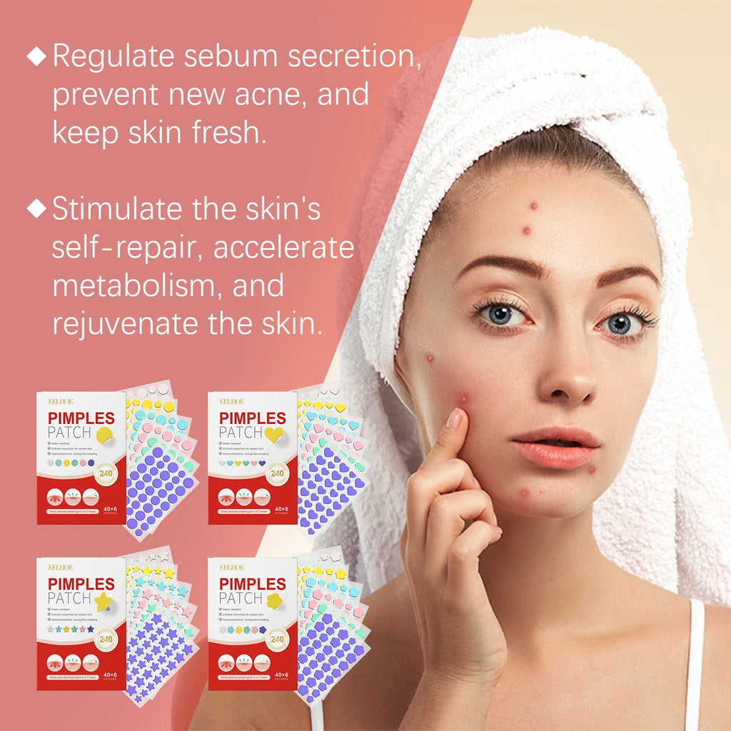 colorful salicylic acid acne pimple patches circle flower heart designs