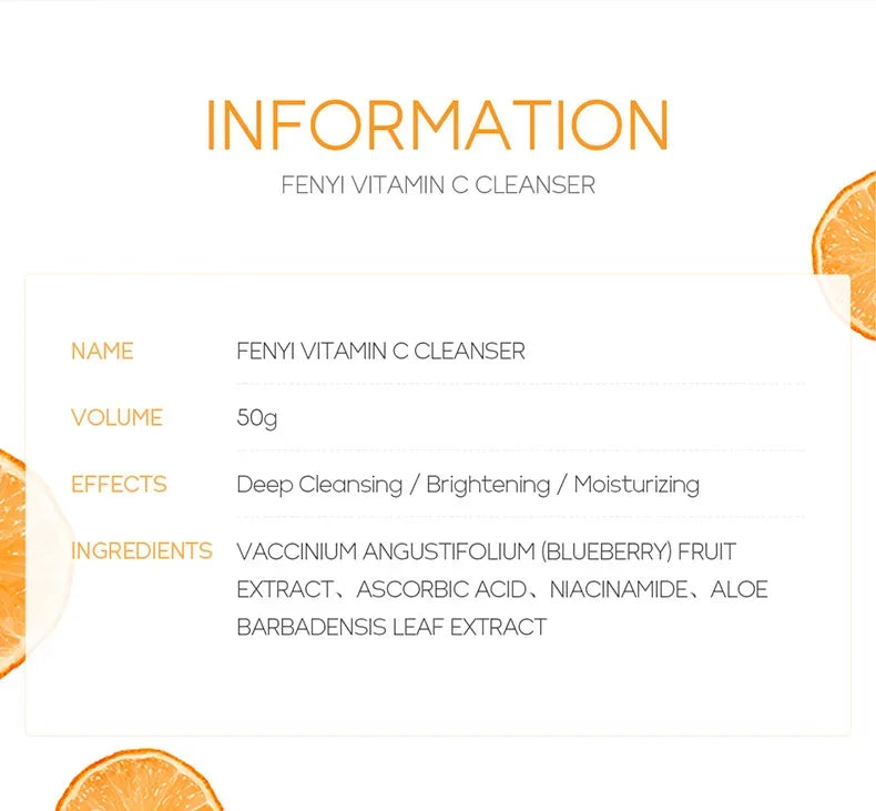50g Vitamin C Face Cleanser Gentle Foaming Facial Wash Deep Clean Pores Brighten Skin Tone Moisturizing Facial Cleansing ⭐⭐⭐⭐🌟 4.8 (475 Reviews)