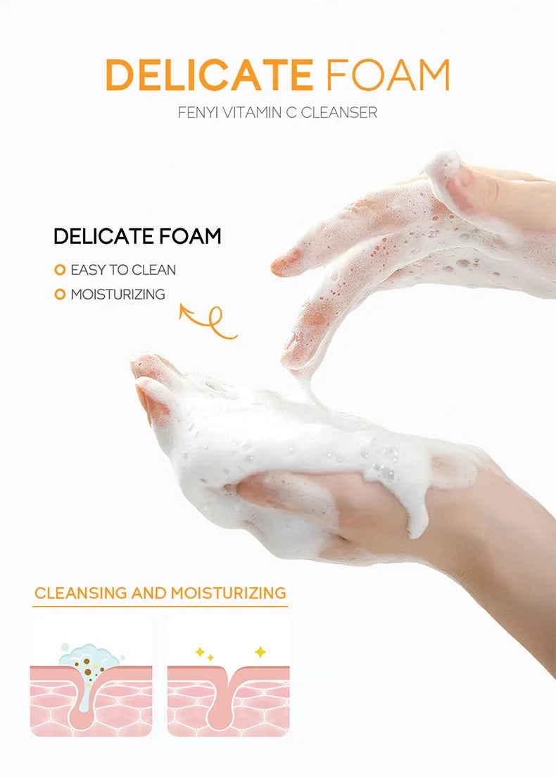 50g Vitamin C Face Cleanser Gentle Foaming Facial Wash Deep Clean Pores Brighten Skin Tone Moisturizing Facial Cleansing ⭐⭐⭐⭐🌟 4.8 (475 Reviews)
