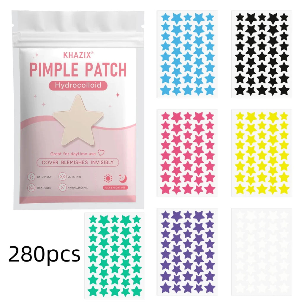 Star-shaped acne patches in various sizes, gentle and non-irritating, effectively conceal pores—perfect as a gift, 280/40 pcs